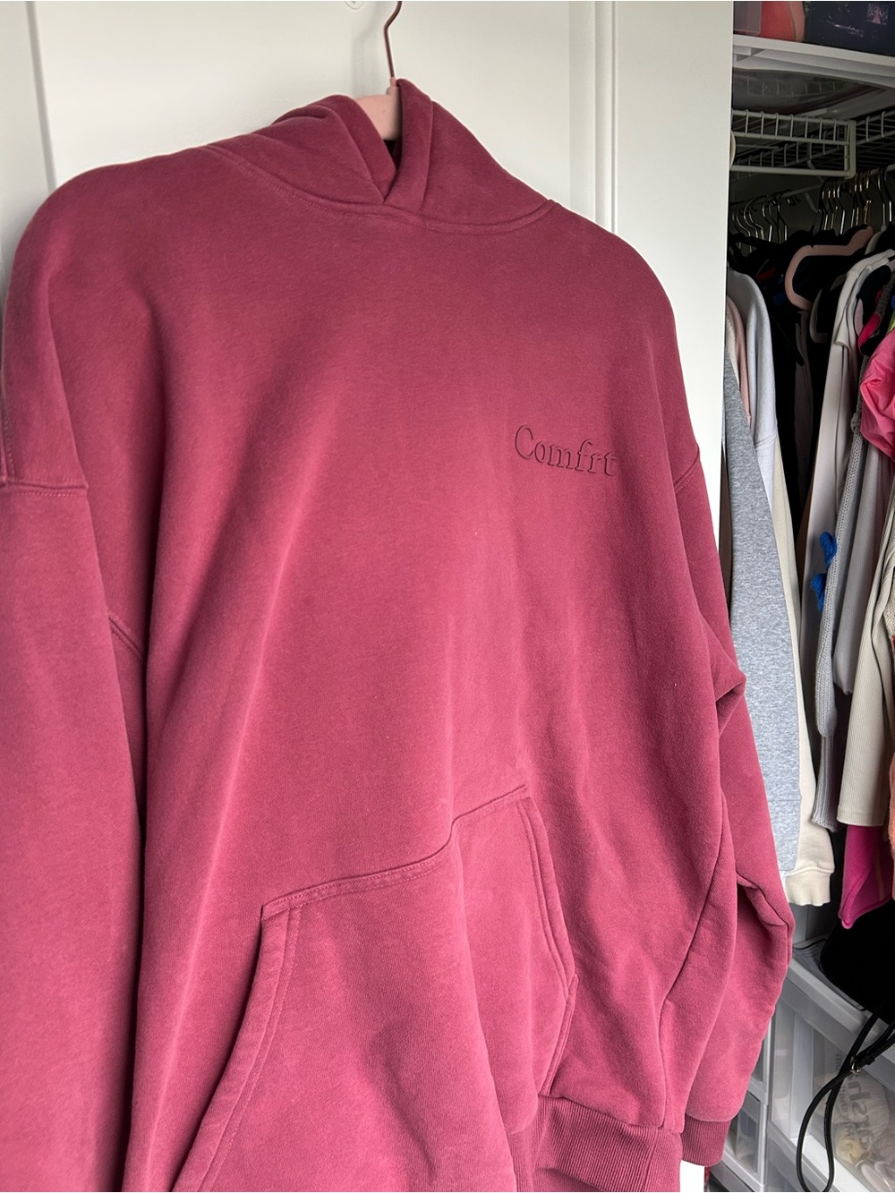 Comfort Colors Oversized Hoodie Sweater - Burgundy